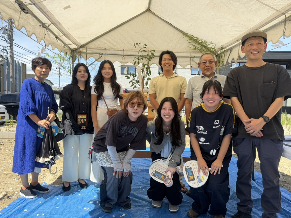 U様邸の地鎮祭！ご両家大集合の写真をいただきましたの画像