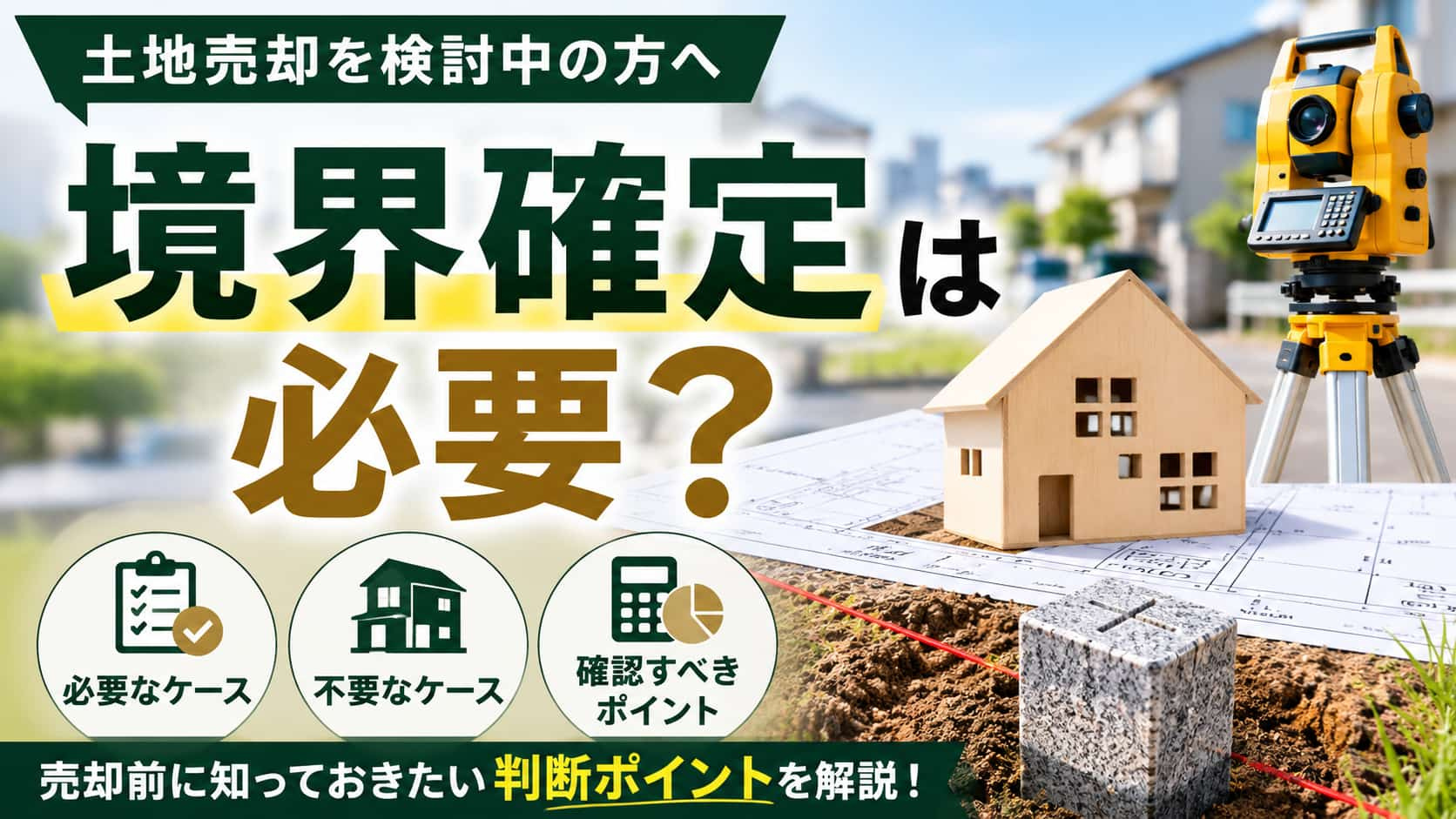 境界確定しないと土地は売れない？売却前に必要・不要を判断するポイントの画像