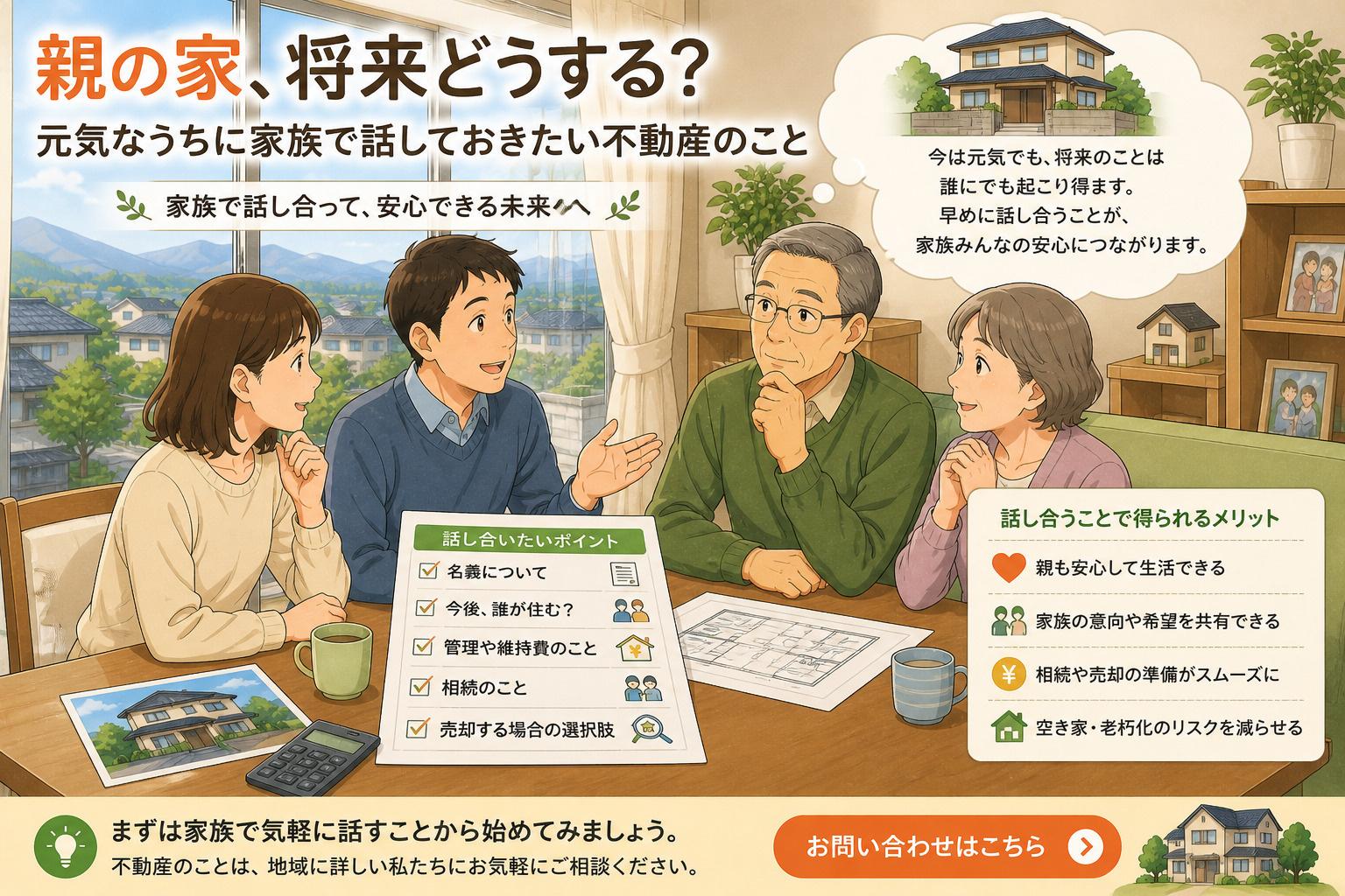親の家、将来どうする？元気なうちに家族で話しておきたい不動産のことの画像