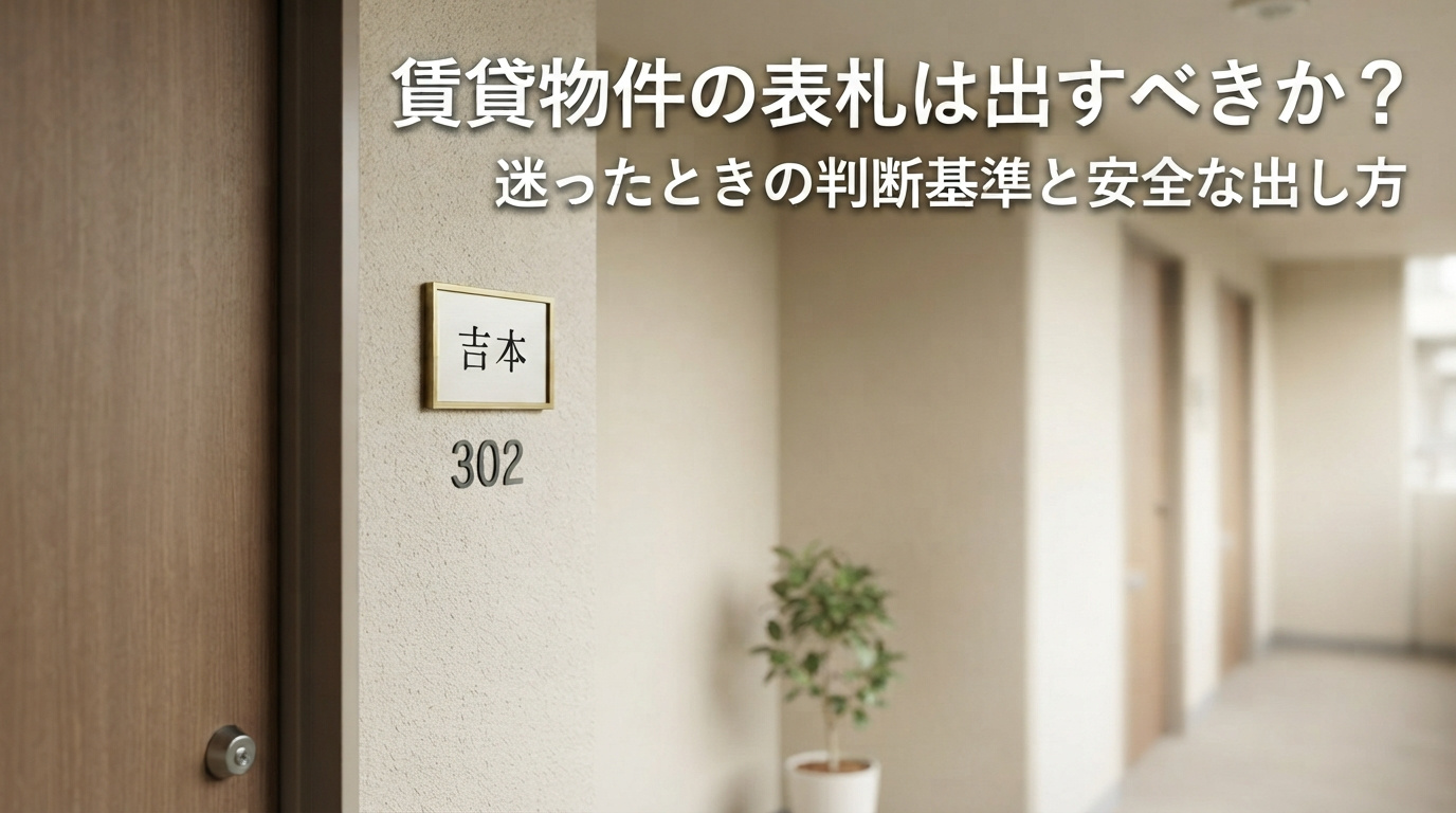 賃貸物件の表札は出すべきか？迷ったときの判断基準と安全な出し方の画像