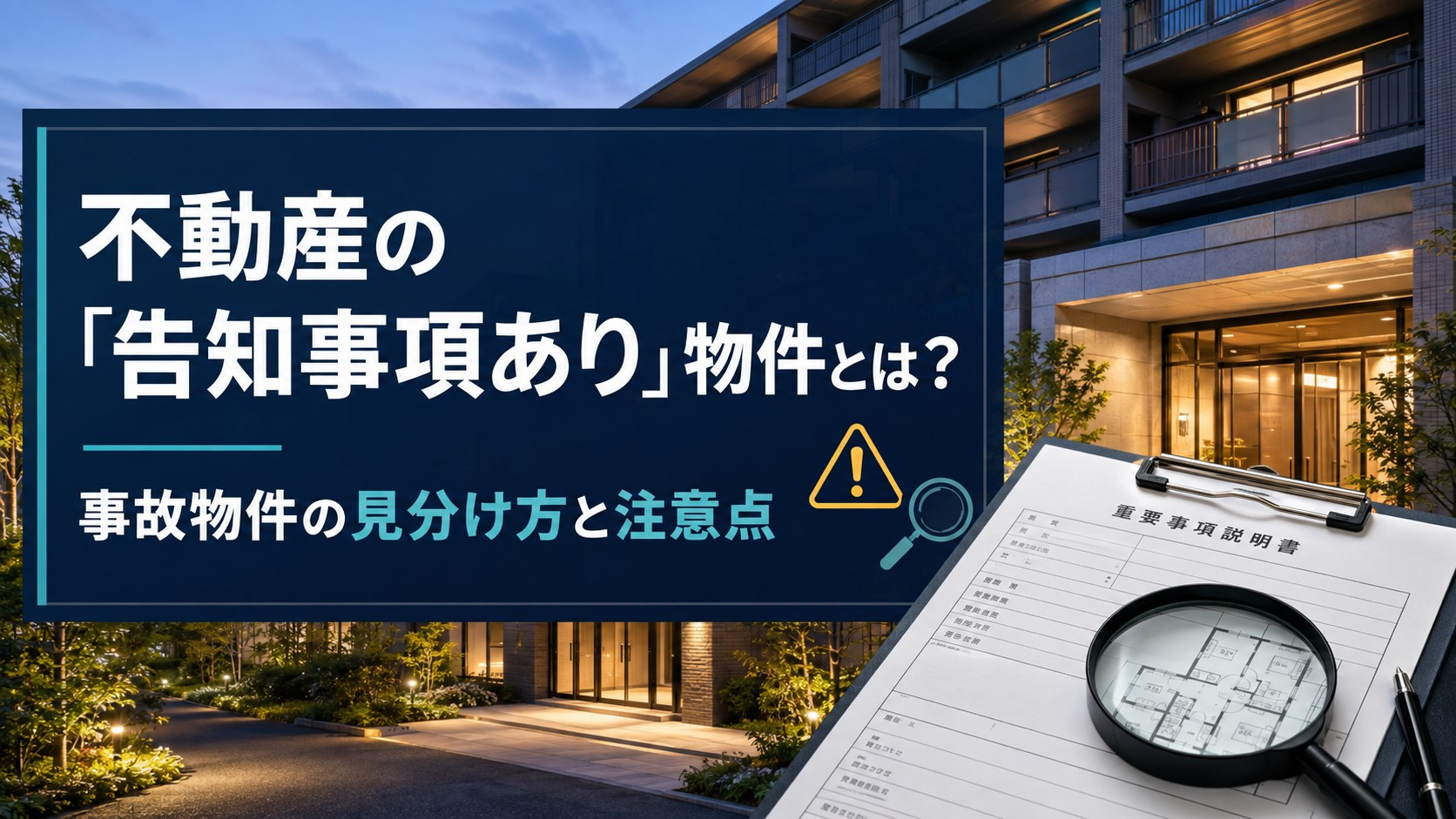 不動産の「告知事項あり」物件とは？事故物件の定義・調べ方・注意点を徹底解説の画像