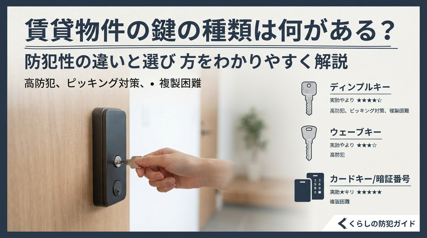 賃貸物件の鍵の種類は何がある？防犯性の違いと選び方をわかりやすく解説の画像