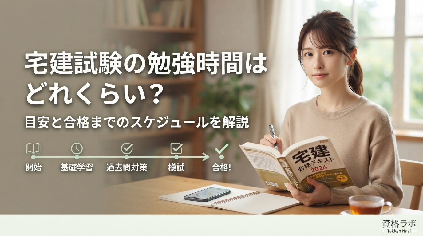 宅建試験の勉強時間はどれくらい？目安と合格までのスケジュールを解説の画像