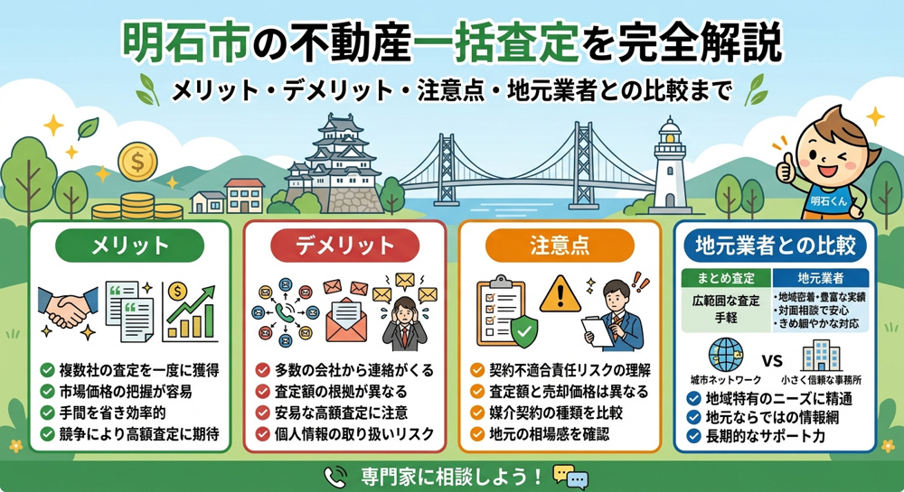 明石市で不動産を売りたい方へ｜一括査定の仕組み・注意点・地元業者との比較を完全解説の画像