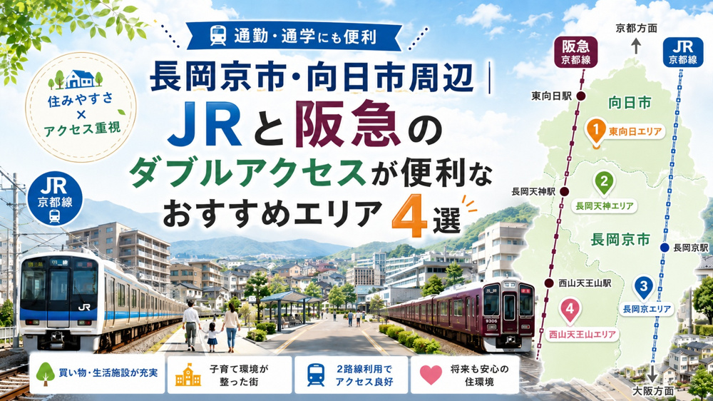 長岡京市・向日市周辺｜JRと阪急のダブルアクセスが便利なおすすめエリア4選の画像