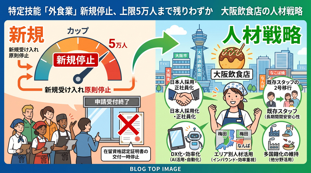 特定技能「外食業」新規停止！大阪飲食店の人材戦略の画像