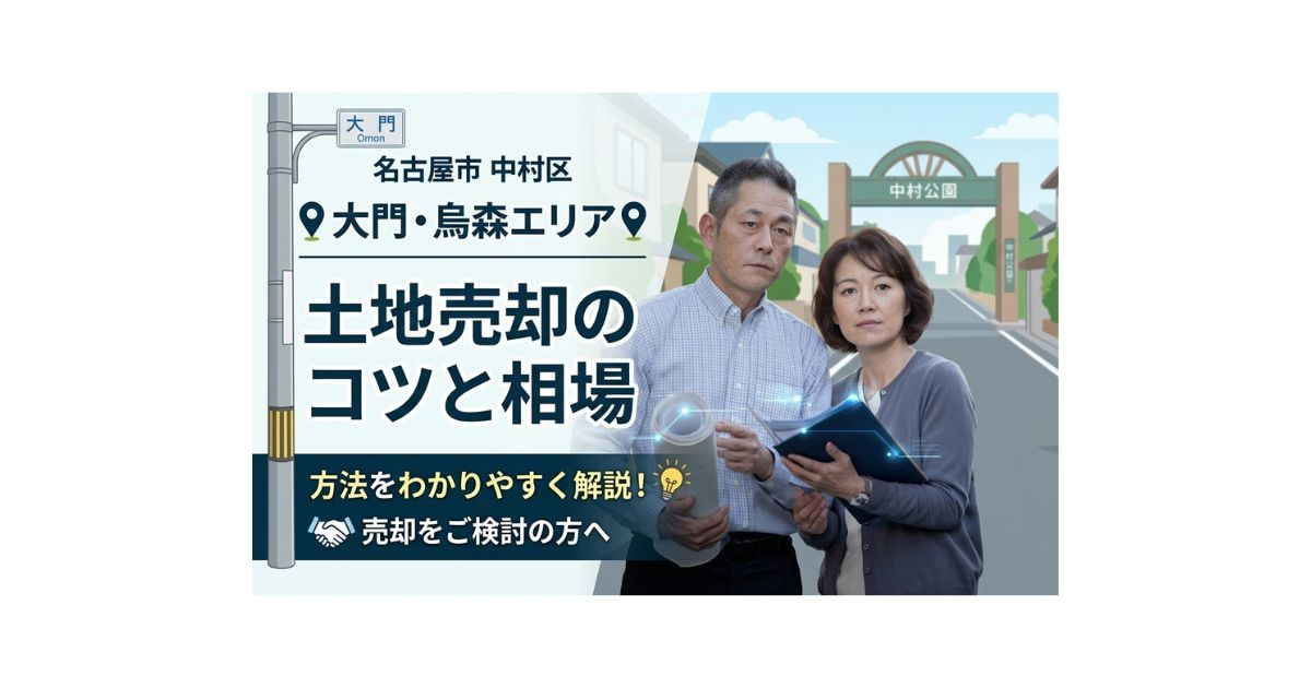 名古屋市中村区大門の土地売却のコツとは？烏森エリアの相場と方法をわかりやすく解説の画像