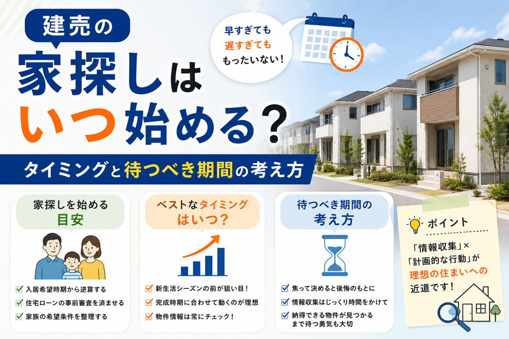 建売の家探しはいつ始める？タイミングと待つべき期間の考え方の画像