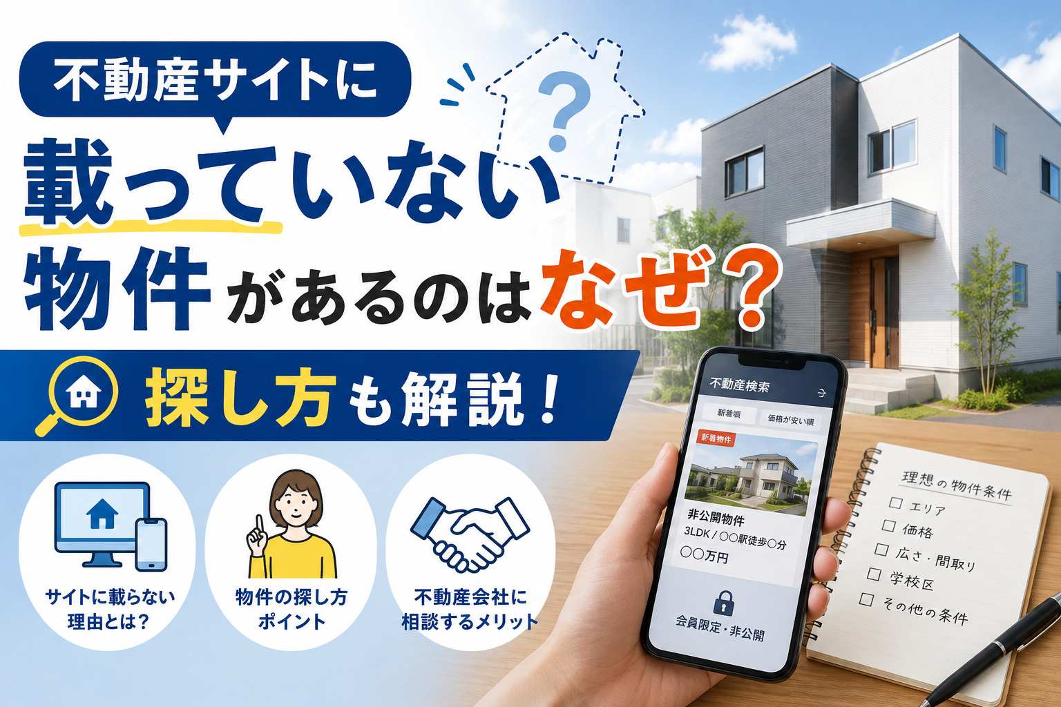 不動産サイトに載っていない物件があるのはなぜ?探し方も解説!の画像