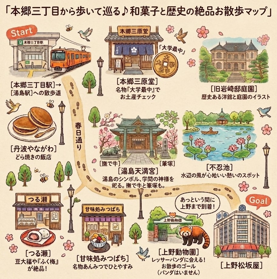 本郷から歩いてどこまで行ける？【第一回目】まずは湯島への画像