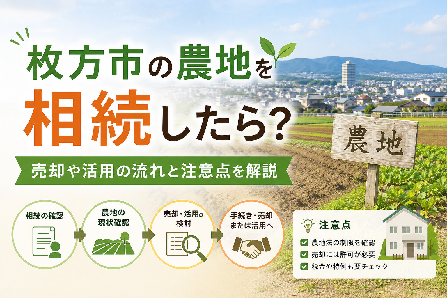 枚方市の農地を相続したら?売却や活用の流れと注意点を解説の画像