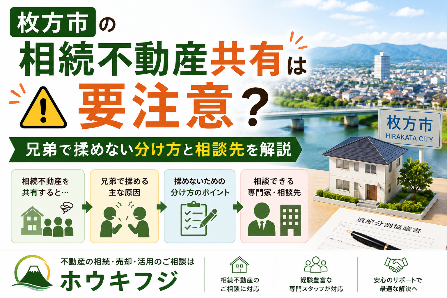 枚方市の相続不動産共有は要注意?兄弟で揉めない分け方と相談先を解説の画像