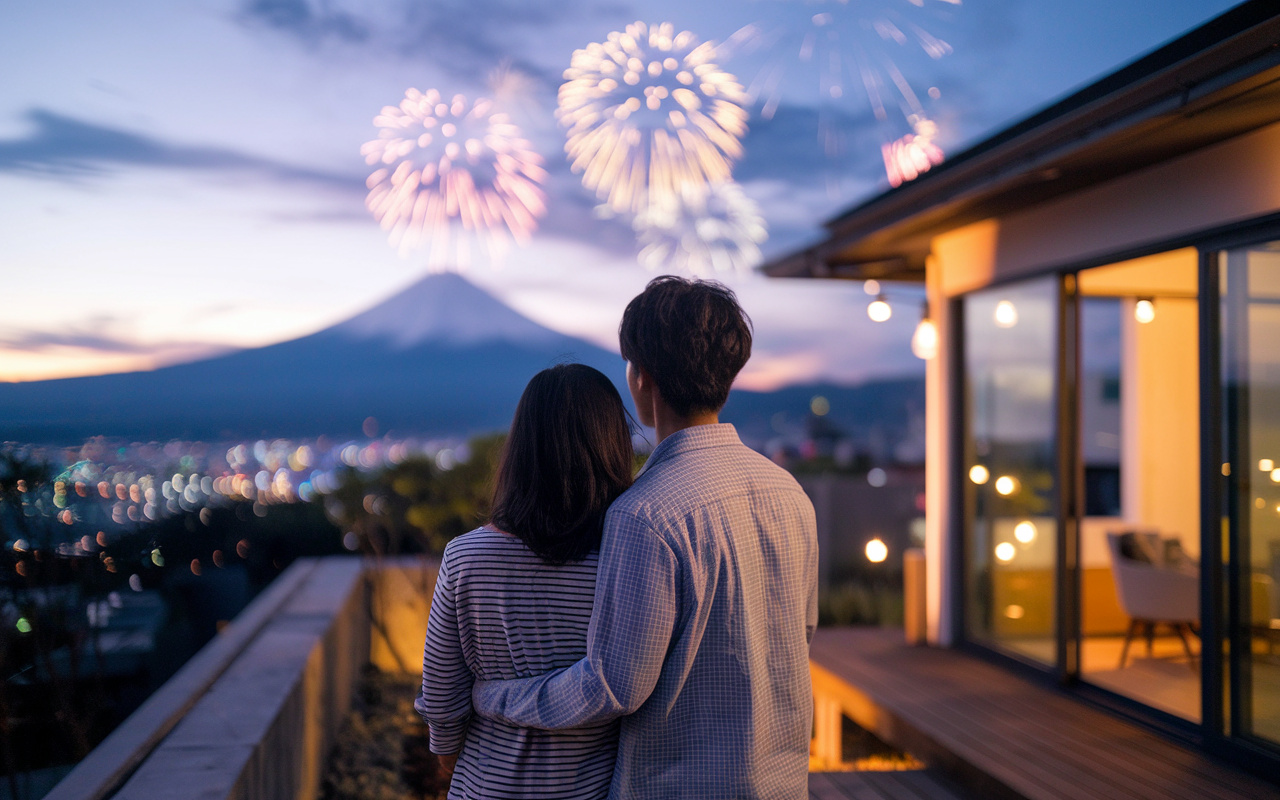 富士山の見える新築で夜景がきれいな家は？自宅で花火鑑賞やバーベキュー露天風呂も楽しむ方法の画像