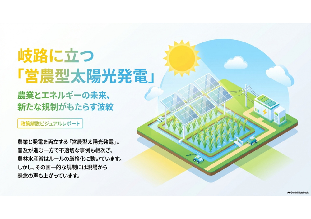 農業とエネルギーの共存か、それとも足かせか？岐路に立つ「営農型太陽光発電」と規制強化をめぐる葛藤の画像