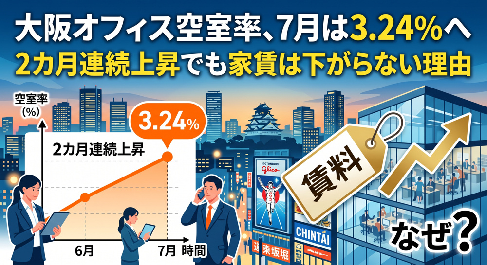 大阪オフィス空室率3.24%に上昇　家主が今すべきことの画像