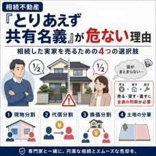 「とりあえず共有名義」が危ない理由|相続した実家を売るための4つの選択肢の画像