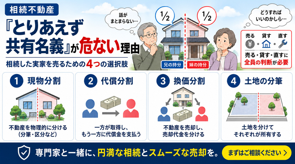 「とりあえず共有名義」が危ない理由｜相続した実家を売るための4つの選択肢の画像