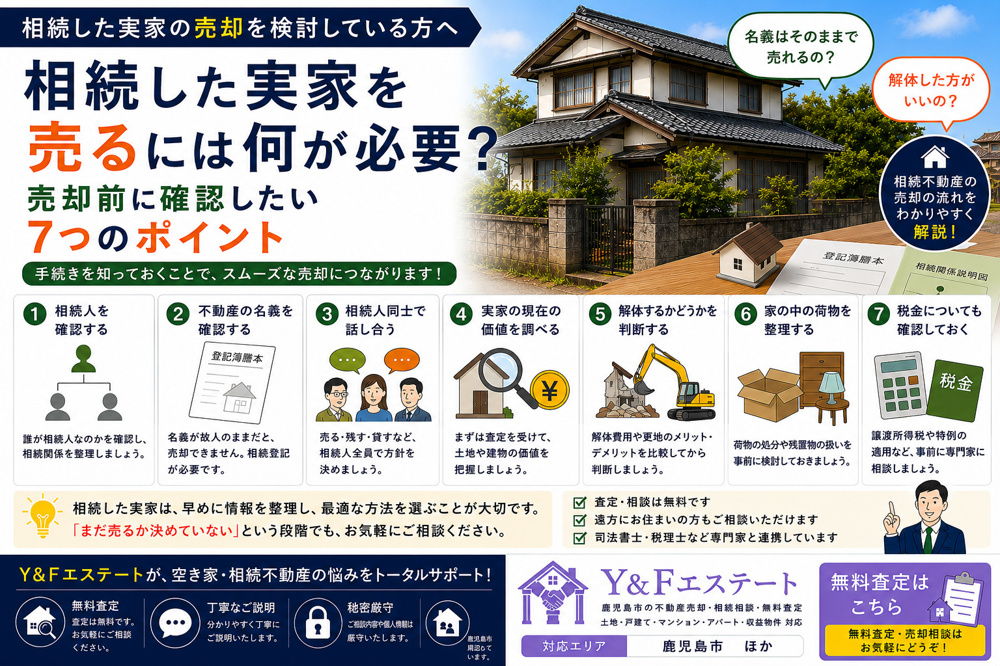 相続した実家を売るには何が必要？売却前に確認したい7つのポイントの画像
