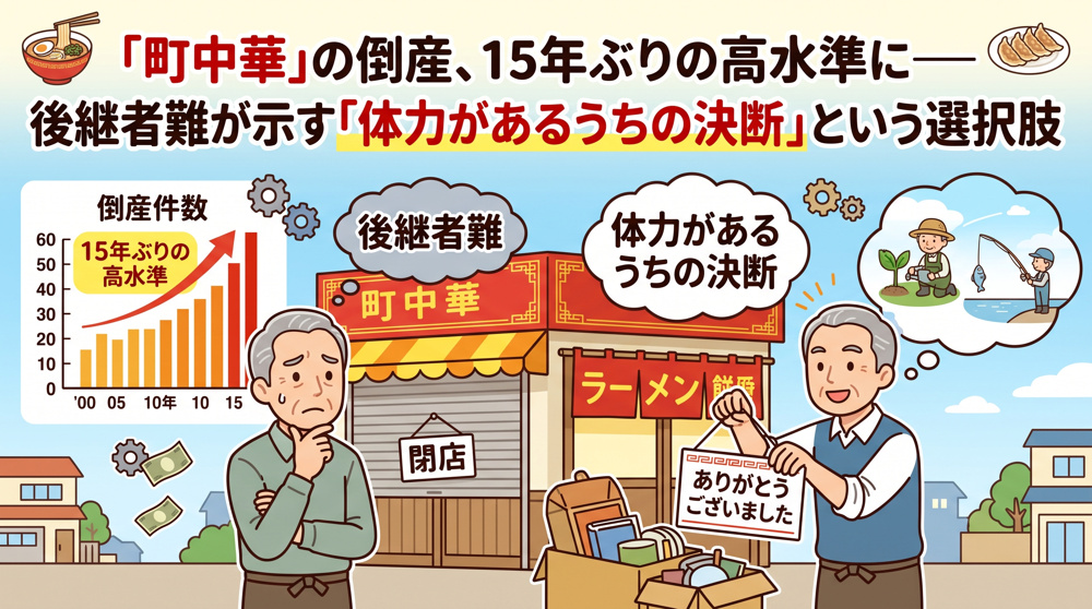 町中華の倒産15年ぶり最多「後継者難」からみる閉店の判断の画像