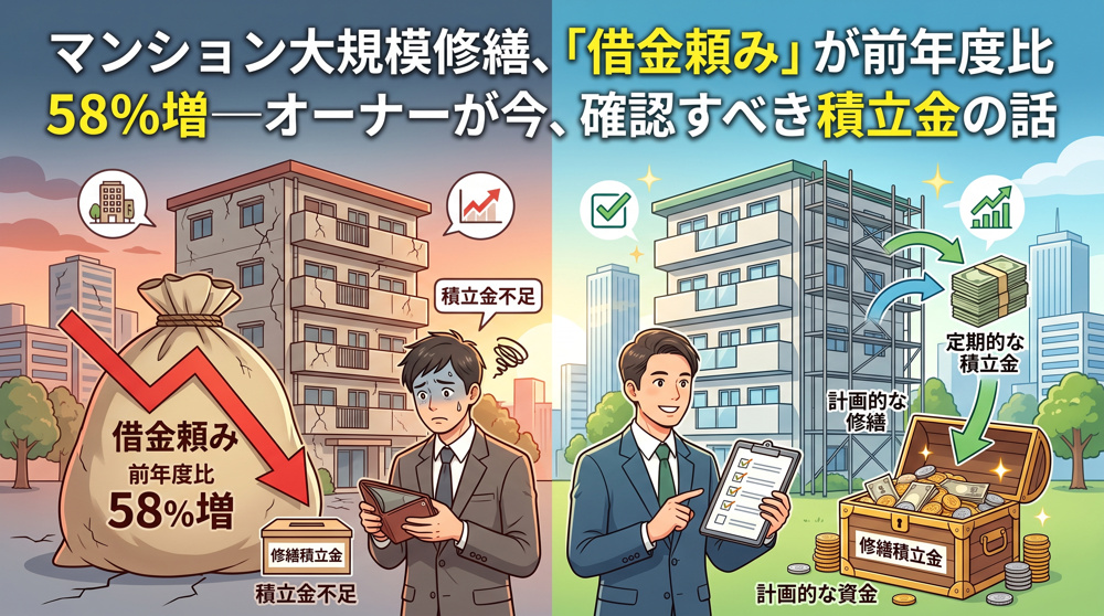 マンション修繕費、借金頼み58％増 オーナーの確認点の画像