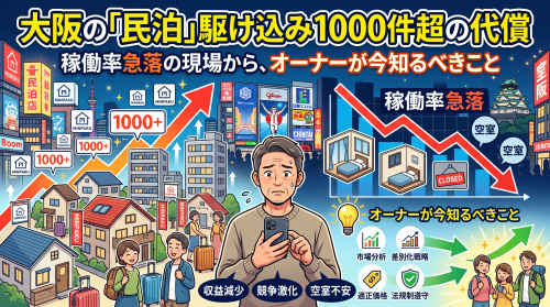 大阪の民泊、駆け込み1000件超で稼働率急落の画像