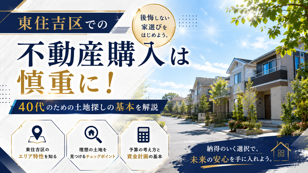 東住吉区での不動産購入は慎重に！40代のための土地探しの基本を解説の画像