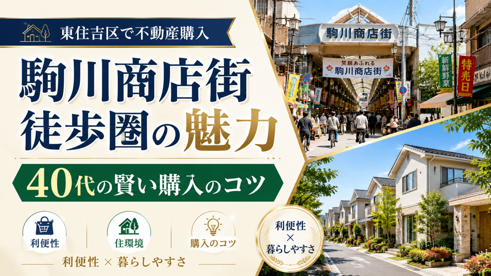 駒川商店街徒歩圏の魅力とは？40代の賢い不動産購入のコツの画像