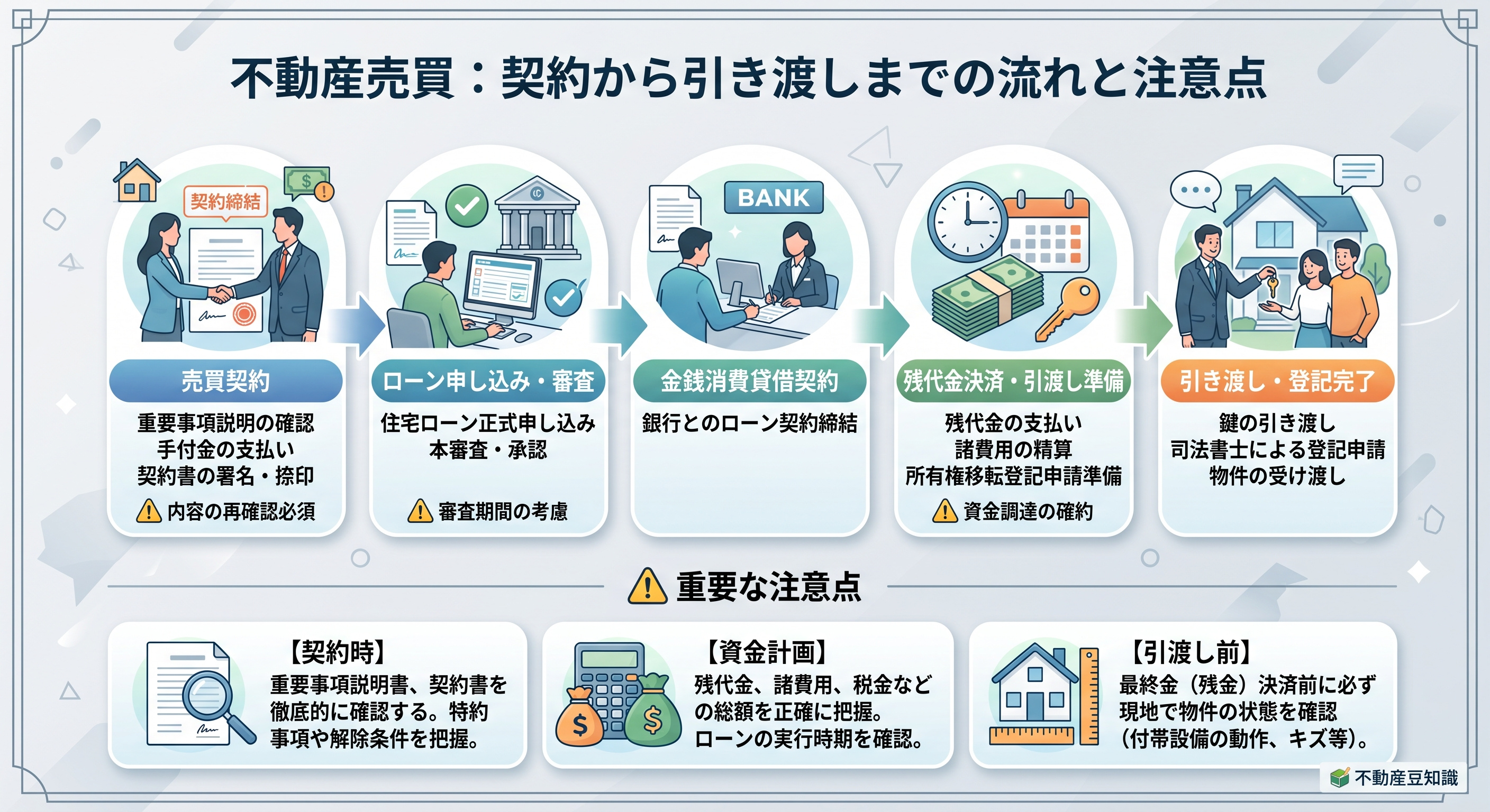不動産売買の契約から引き渡しまでの流れと注意点を徹底解説の画像
