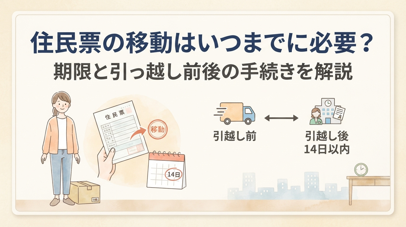 住民票の移動はいつまでに必要？期限と引っ越し前後の手続きを解説の画像