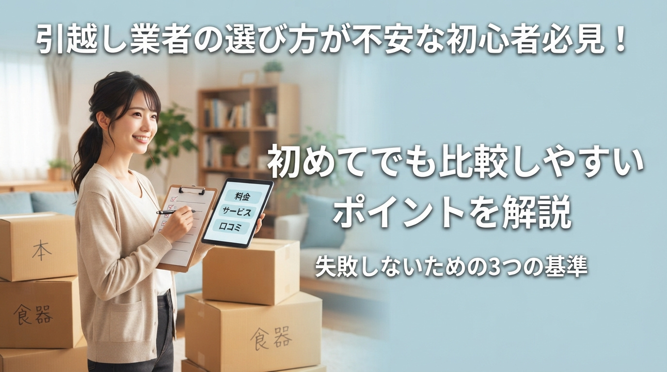 引越し業者の選び方が不安な初心者必見！初めてでも比較しやすいポイントを解説の画像