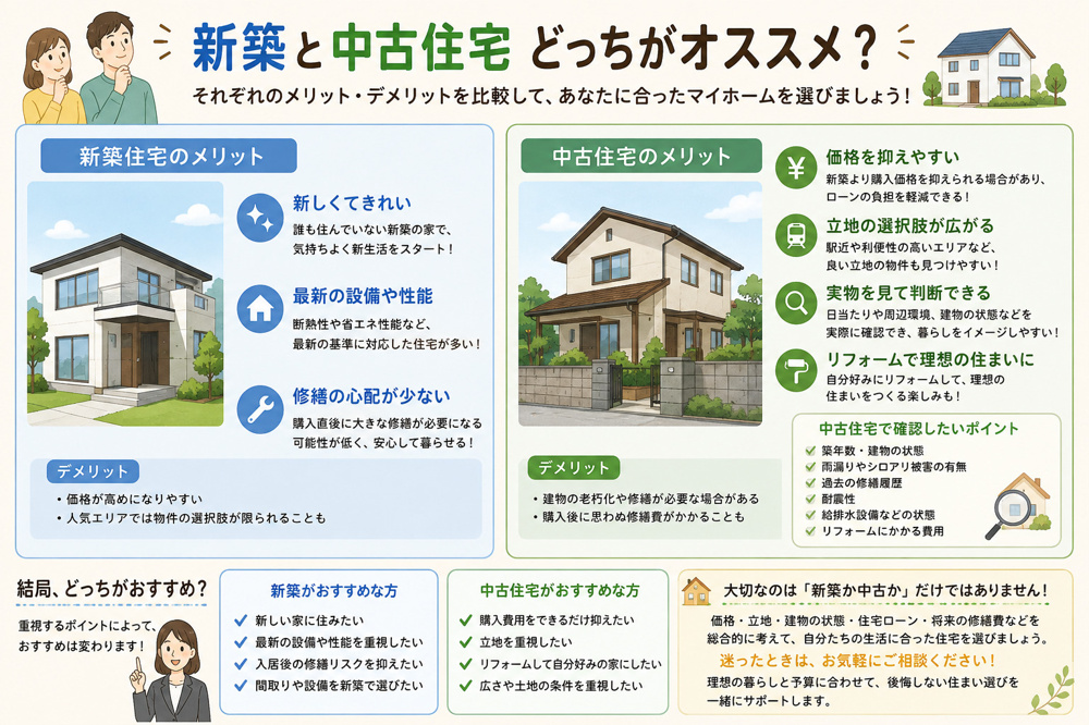 新築と中古住宅どっちがオススメ？の画像