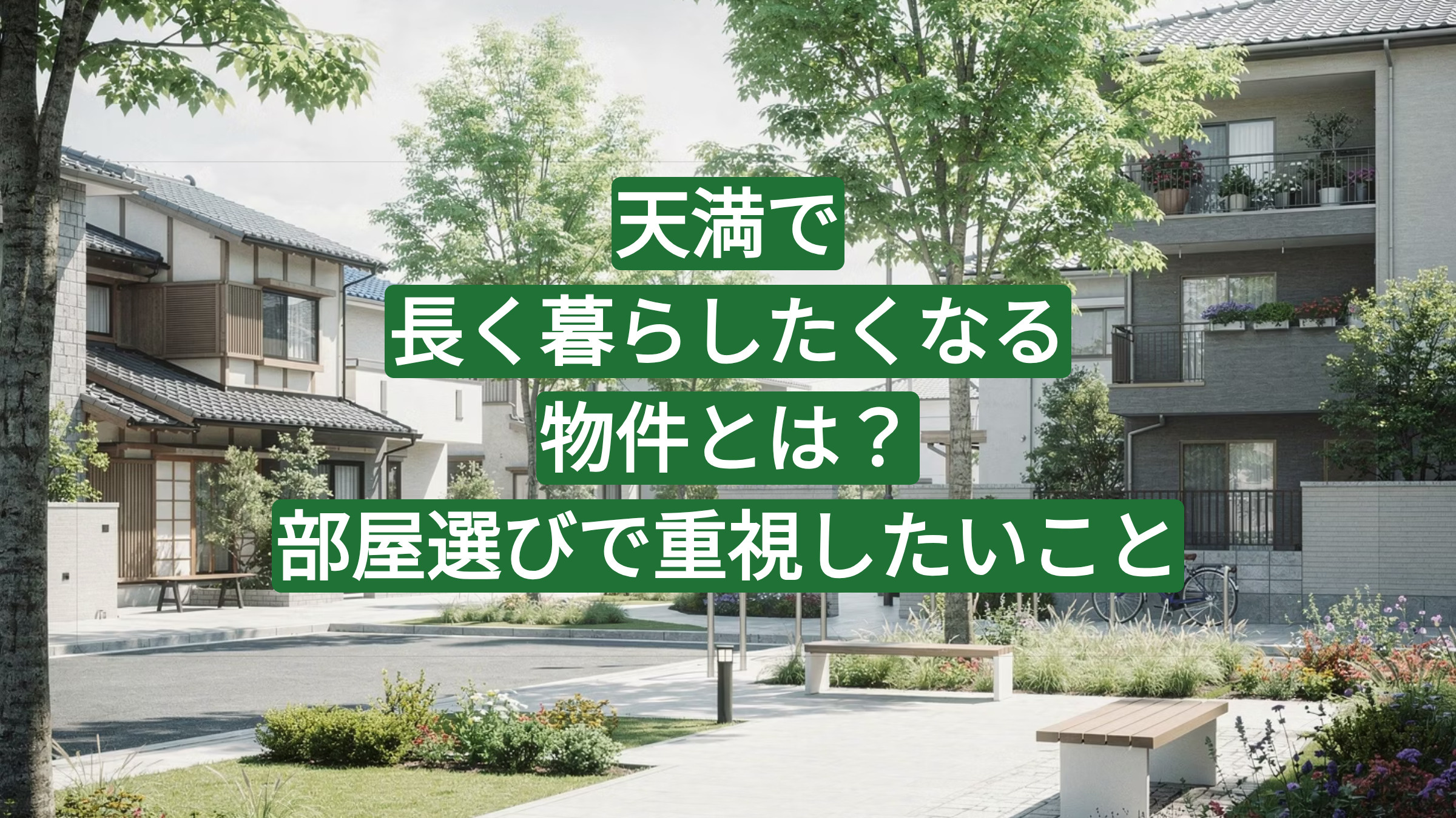 天満で長く暮らしたくなる物件とは?部屋選びで重視したいことの画像