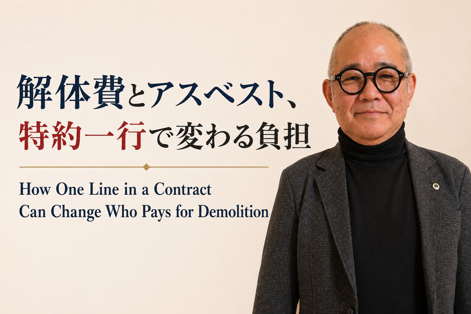 2026年9月10日 解体費とアスベスト、特約一行で変わる負担の画像