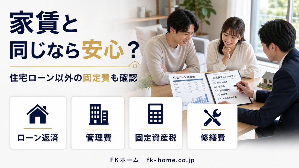 住宅購入で「家賃と同じ返済額なら安心」は本当？月々支払いと固定費の確認ポイントの画像