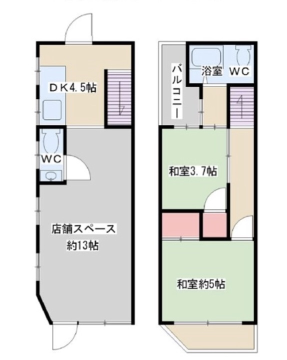 都島エリア!公園前の角地路面1棟貸！約17.5坪！業種相談！の画像