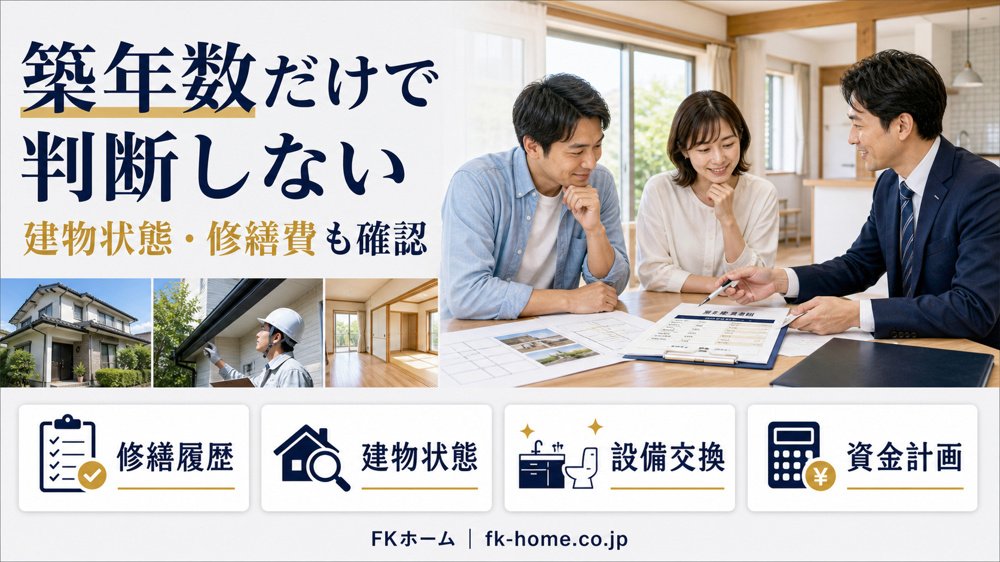 中古住宅は築年数だけで判断して大丈夫？購入前に見たい建物状態と修繕費のポイントの画像