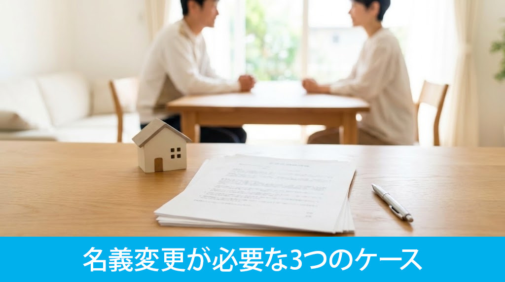 夫婦間でマンションの名義変更が必要な3つのケース