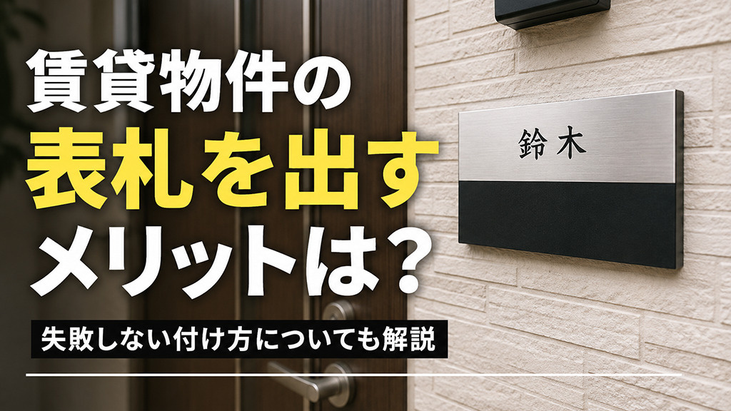 賃貸物件の表札を出すメリットは？失敗しない付け方についても解説