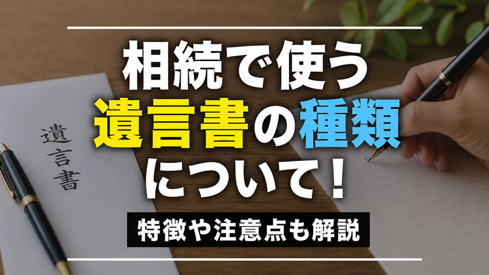相続で使う遺言書の種類について！特徴や注意点も解説の画像