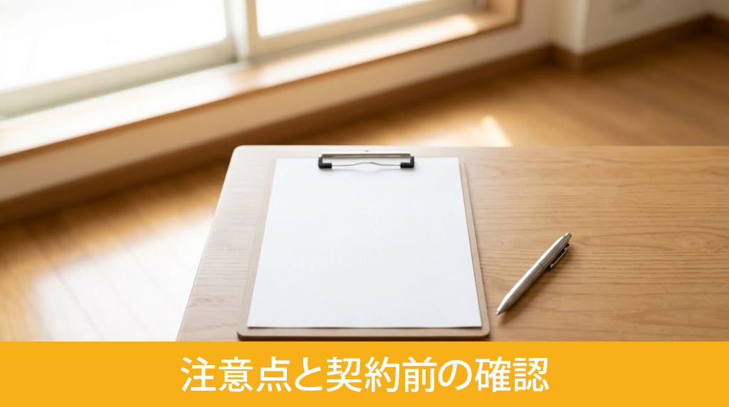 即入居可物件を選ぶ際の注意点と契約前の確認