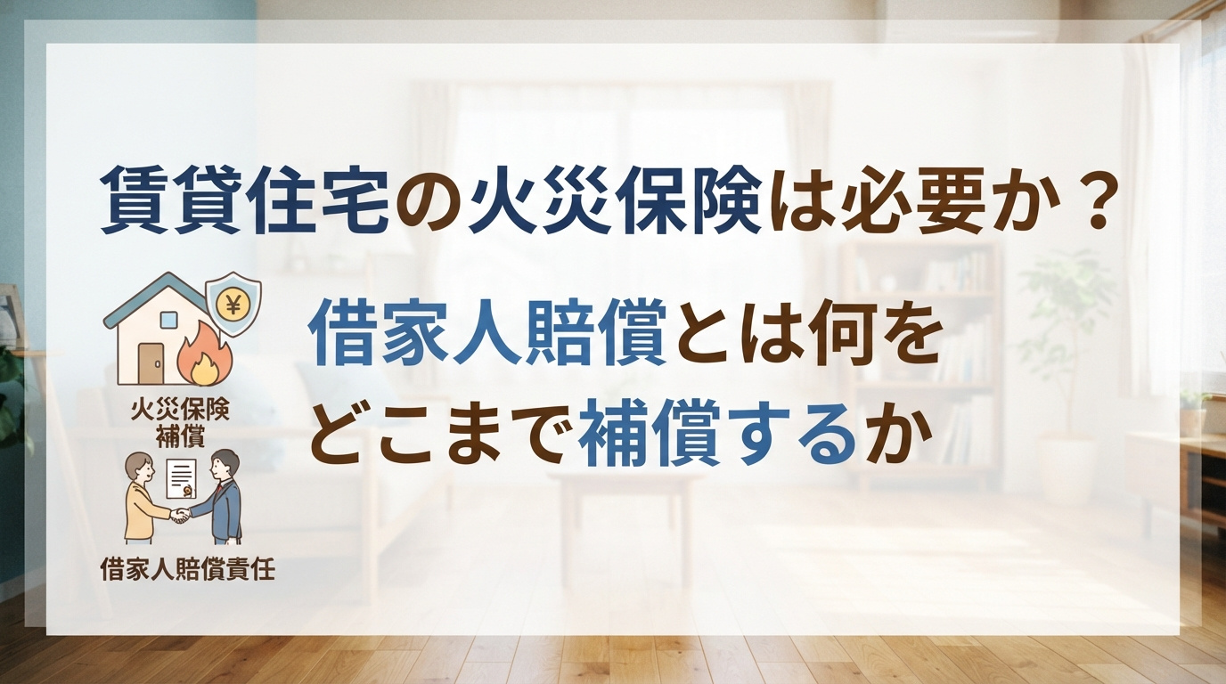 賃貸住宅の火災保険は必要か？借家人賠償とは何をどこまで補償するかの画像