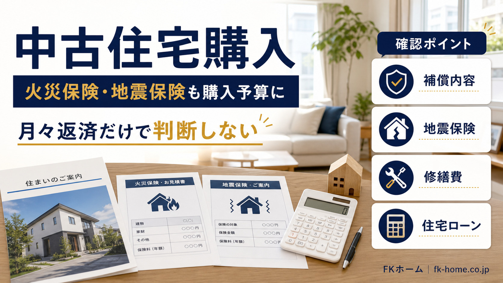 中古住宅購入で火災保険・地震保険はいくらかかる？住宅ローン前に確認したい資金計画の画像