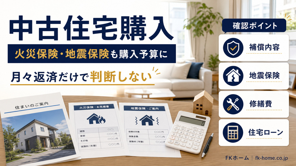 中古住宅購入で火災保険・地震保険はいくらかかる？住宅ローン前に確認したい資金計画の画像