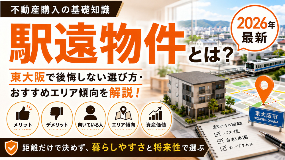 駅遠物件とは？東大阪で後悔しない選び方とおすすめエリアの傾向を徹底解説【2026年最新】の画像