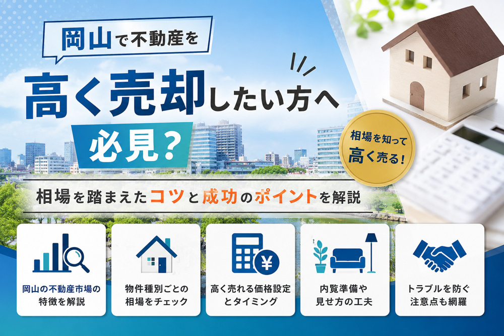 岡山で不動産を高く売却したい方へ必見？相場を踏まえたコツと成功のポイントを解説の画像