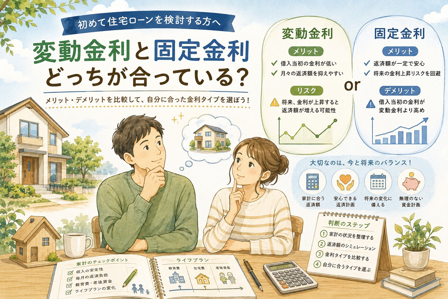 住宅ローンは変動と固定どっちが安心？初めてでも迷わない選び方を解説の画像