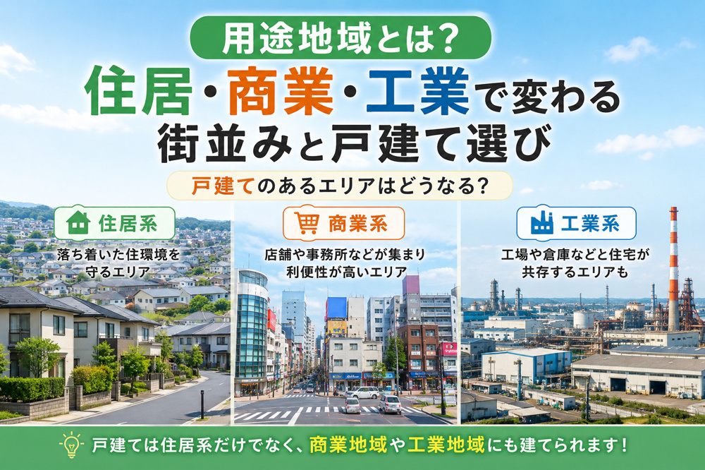 用途地域とは？住居・商業・工業で変わる街並みと戸建て選びの画像