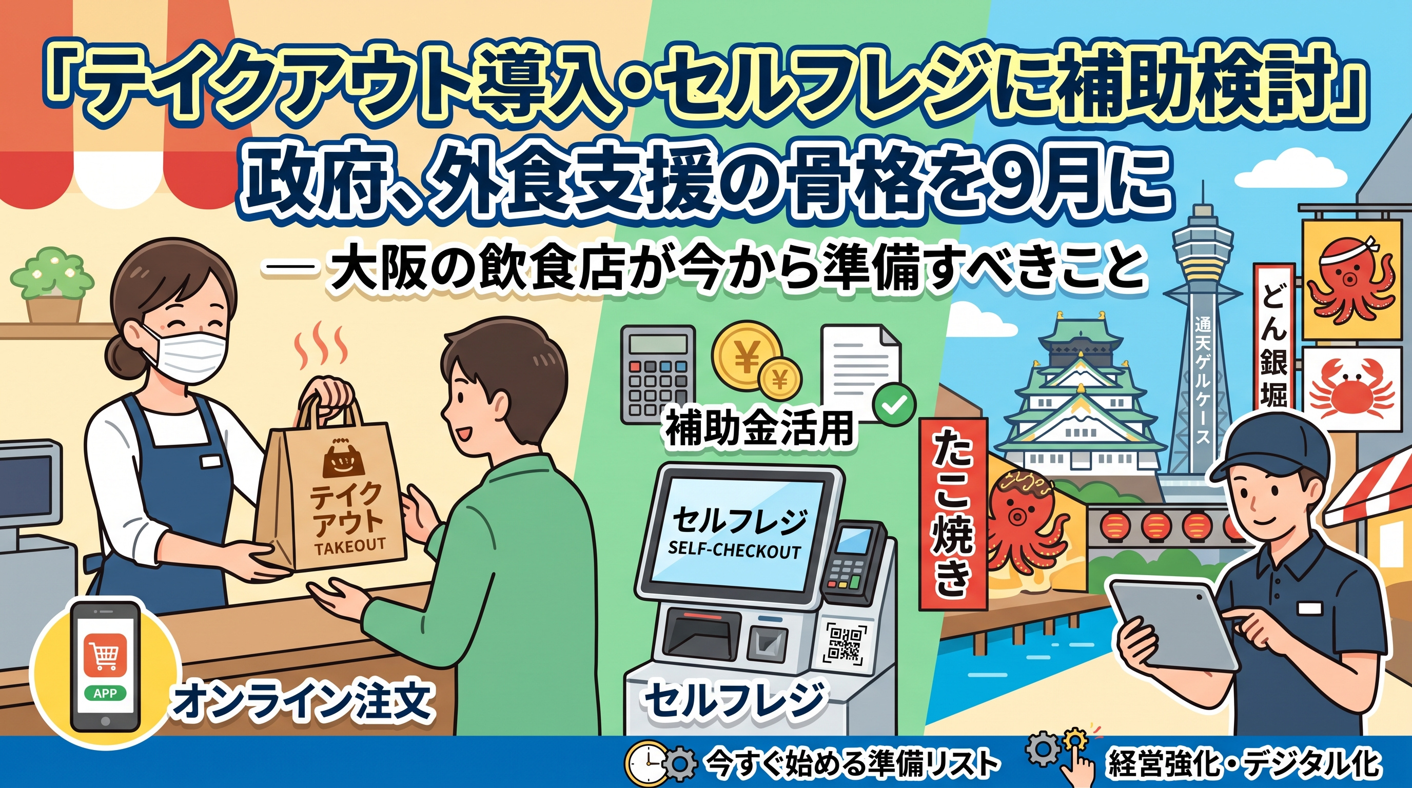「テイクアウト・セルフレジ補助」外食支援9月判明の画像