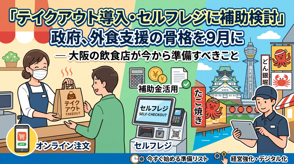 「テイクアウト・セルフレジ補助」外食支援9月判明の画像