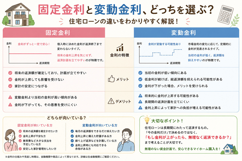固定金利と変動金利の画像